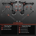thumbnail image 3 of A-Premium Set of 12, Front Lower Control Arm, Ball Joint, Inner Outer Tie Rod End, Front Rear Sway Bar Link, Compatible with Honda Civic 2001-2005, 3 of 6