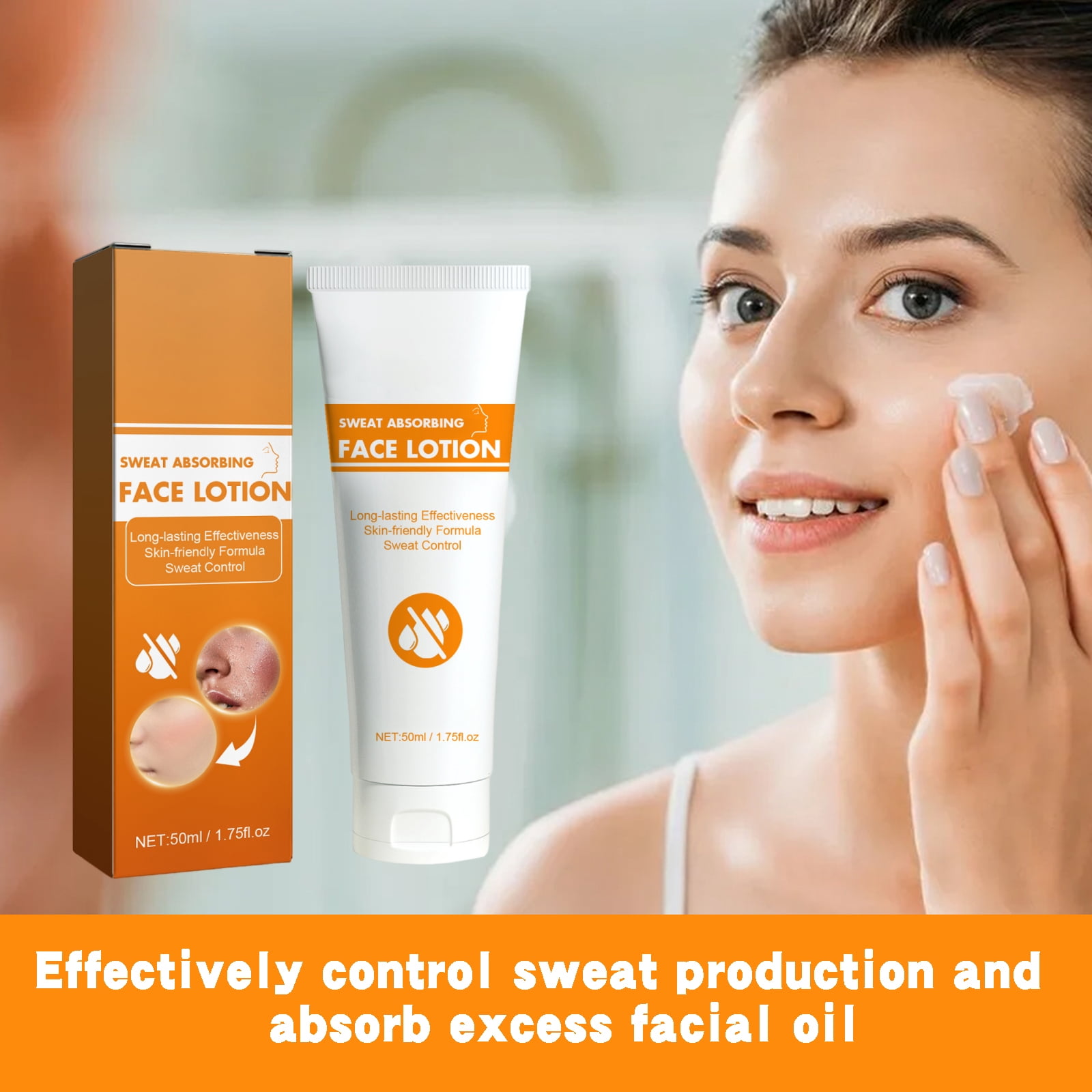 Alvantor Face Antiperspirant, Sweat Absorbing Face Lotion for Oily Skin Control, Skin-Friendly and Long-Lasting, 1.75fl.oz