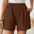 thumbnail image 2 of Ashirexll Women's Shorts, Summer Shorts for Women, Casual Vintage Pants Color Pocket Shorts, 2 of 7