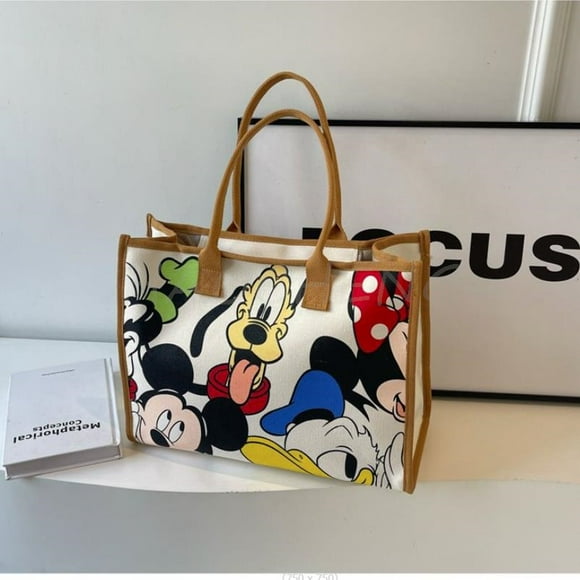 Fashion Disney Mickey Mouse Women Shoulder Messenger Bag Lady Minnie Handbag Travel Bag High Capacity For Women Shopping Use 39x30x17cm