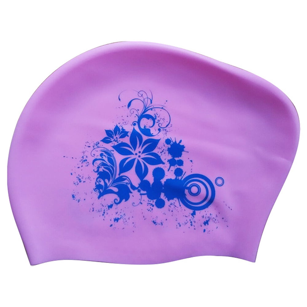 Womens Silicone Swim Cap for Long Hair,4D Ergonomic Design Silicone