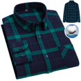 thumbnail image 5 of XDZJLR Men Shirts Long Sleeved Pure Wool Plaid Plus Size Fashion Tops, 5 of 5