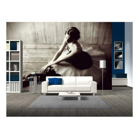 wall26 - Professional Ballet Dancer Resting After The Performance - Removable Wall Mural | Self-Adhesive Large Wallpaper - 66x96 (Best Way To Clean Walls After Removing Wallpaper)