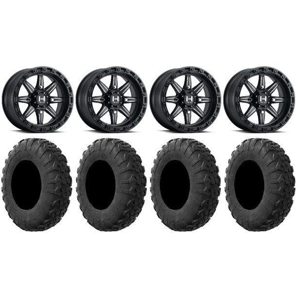 Hostile Alpha 15 Wheels Black 32 Motovator R T Tires Can Am Maverick X3 Honda Pioneer 1000 Talon Walmart Com