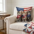 thumbnail image 4 of romoty 4th of July Patriotic Pillow Covers 18"x18", Individual Independence Day Kittens and Gnomes Throw Pillow Case, Square Decorative Cushion Cover for Home Sofa Couch Farmhouse Decor, 4 of 6