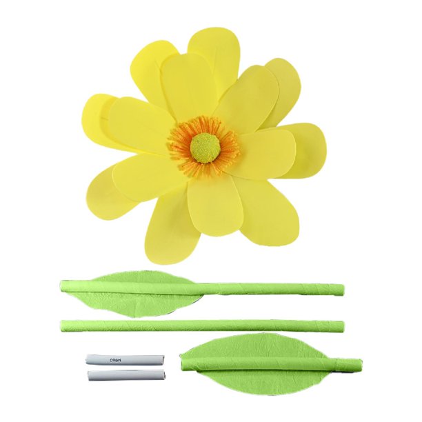 Decoración de flores de margarita artificial de espuma grande de 70 cm Estilín para la decoración del hogar, instalan fácilmente accesorios de Amarillo