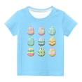 thumbnail image 1 of Cadeaux de Pâques pour Enfants, Enfants Garçons Filles Imprimé Ufs de Pâques Mignon Col Rond Manches Courtes, 1 of 4