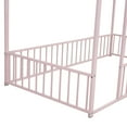 thumbnail image 5 of DreamBuck Metal Floor Bed, Twin Size House Floor Bed Frame with Fence for Teens, Floor Bed for Bedroom, Easy to Assemble, Pink, 5 of 7