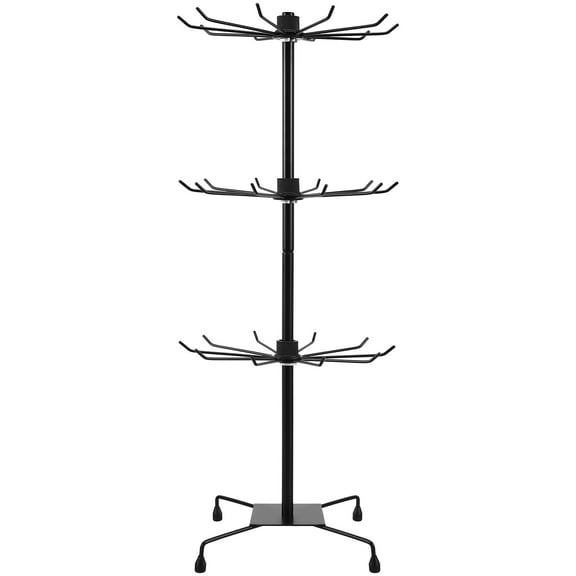 Arborister Metal Hat Cap Tree Stand Freestanding Headwear Storage Hanger Rack Black