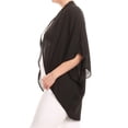 thumbnail image 3 of Women's Plus Size Loose Fit 3/4 Sleeves Kimono Style Open Front Solid Cardigan S-3XL, 3 of 5