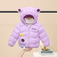 thumbnail image 2 of Boys Winter Coat Girls Puffer Jacket Cartoon Print Zip up Long Sleeve Lightweight Kids Warm Winter Coat Outerwear Bear Hooded Down Jacket 5-6 Years Boy Winter Clothes, 2 of 3