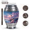 thumbnail image 2 of JAGASY Lighthouse Small Urn for Ashes for Women - Ocean Pink Clouds Birds Decorative Urns for Mother - Blue Cremation Urns for Human Ashes Keepsake - Flowers Urn for Mom & Dad - (3 Inch), 2 of 7