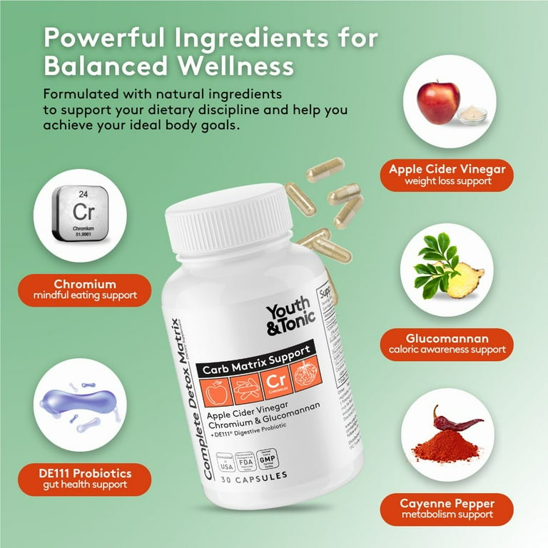 Youth & Tonic Detox Weight Loss Supplement with Apple Cider