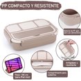 thumbnail image 4 of Bento Box, Fiambrera Lonchera, Caja de Almuerzo, con Púas de Alimentos, Tazas para Tartas, Apto para Microondas/Lavavajillas/Congelador (Caqui), 4 of 4