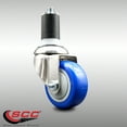 thumbnail image 2 of 3 Inch 316SS Blue Polyurethane Wheel Swivel 1-1/2 Inch Expanding Stem Caster, 2 of 2
