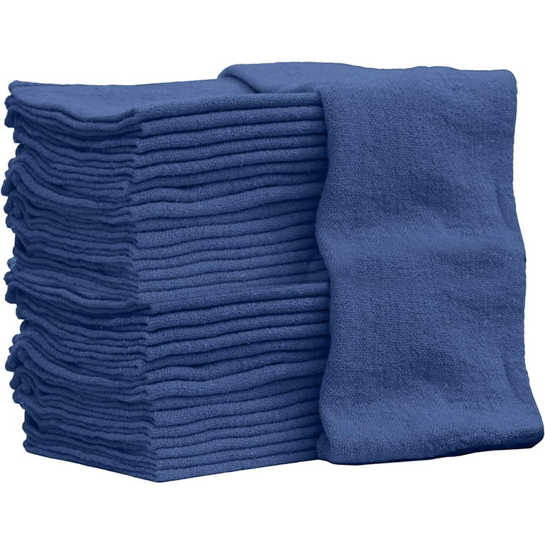 Cotton Homes 1000Pc Shop Towels Rags Bulk– 12 x12 Inch- Regenerated Cotton  Multipurpose Cleaning towels, Industrial Wiping Cloth, Paint Cloth, Bar  Towels- Prewashed and Reusable. (Blue, 1000). 