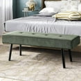 thumbnail image 4 of Kithkasa Entryway Bench, Modern Ottoman Corduroy Bench for Living Room,Bedroom,Foyer,Green, 4 of 7