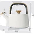 thumbnail image 2 of Estufa antiadherente de cerámica para té, 1,8 L, glaseado blanco, 2 of 4