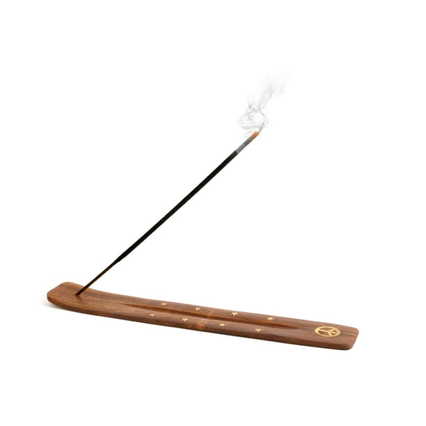 Incense Holders Wooden Incense Holder for Sticks with Inlays of Brass PEACE SIGN 10 inches  Long - Walmart.com