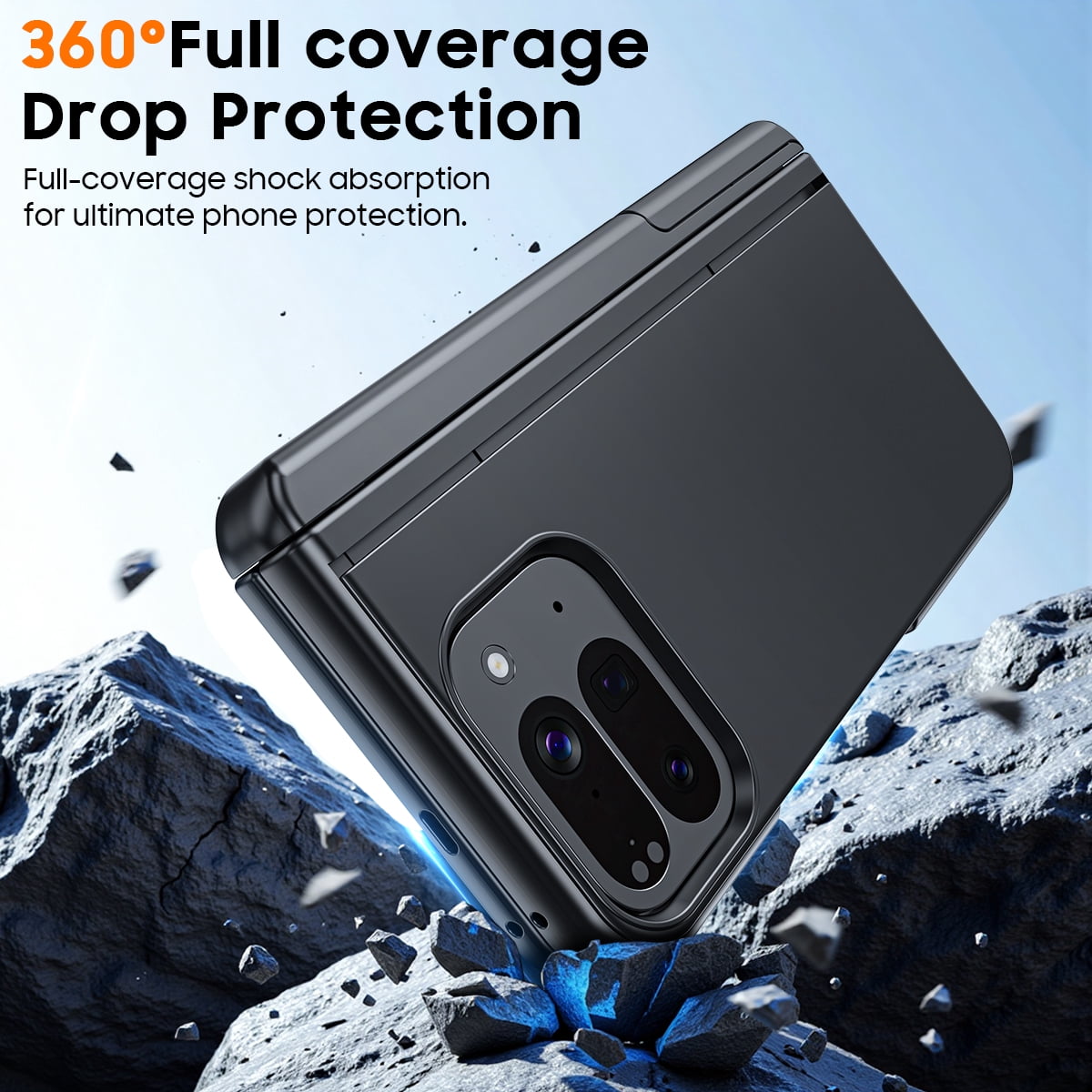 Vizvera Magnetic for Google Pixel 10 Pro Fold Case with Stand, Fit for Magsafe, Hinge Protection, Screen Protector, Built-in Hidden Kickstand, Slim Shockproof Phone Case-Black