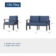 thumbnail image 2 of Kullavik Aluminum Patio Furniture Set,4 Pieces 6 Seat Metal Outdoor Furniture Conversation Set,Navy, 2 of 6