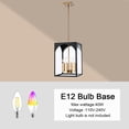 thumbnail image 7 of Melucee 4-light Outdoor Pendant Light for Porch, Black Brass Outdoor Hanging Light Fixture with E12 Light Holder, 7 of 7
