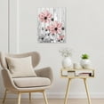 thumbnail image 2 of Pink and Gray Floral Wall Art for Bathroom, Country Wildflower on Vintage Wood Canvas Wall Art Nature Plant Flower Pictures for Living Room Bedroom Home Wall Decor Paintings,16L X12W inches, 2 of 6