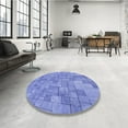 thumbnail image 3 of Ahgly Company Indoor Square Patterned Denim Blue Area Rugs, 6' Square, 3 of 6