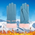 thumbnail image 2 of PMVFHDE Women's Winter Soft Thick Warm Ski Riding Gloves, Fashion Solid Color Sport Gloves for Cold Weather Sky Blue,One Size, 2 of 5