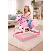 PonyLand Spring Pink Horse Toy with Sounds for Girls 3 and Up