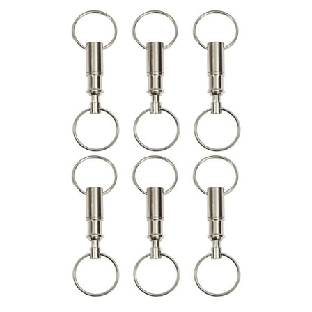 unbranded  6 Pcs Keychain Quick Disconnect Dual Pull Apart Ring Support Silver