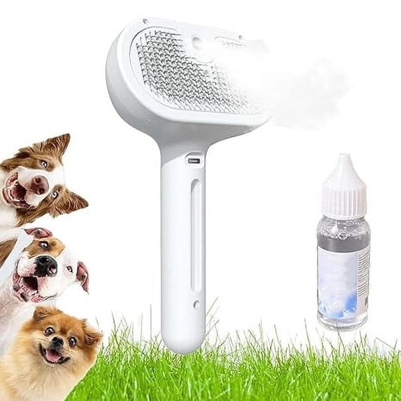Dog Brush for Shedding,Pet Steam Brush for Dog,Viral Steam Brush Rechargeable Steam Pet Brush For Dogs Pet GroomingBrush With Spray PetHair Removal Comb With Dog Mist(White Clean Water)