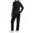 thumbnail image 4 of oyyn by oyyn Women's Casual Pullover and Jogger Tracksuit Set, Black, 2-Piece Set, Sizes S, 4 of 6