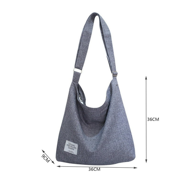 New Large Canvas Tote Bag Casual Daily Cross-Body Hobo Handbags