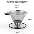 thumbnail image 7 of Stainless Steel Cone Coffee Dripper, Slow Drip Coffee Filter, Paperless and Reusable, Ultra Fine Micromesh Filter,1 x Coffee funnel,Silver, 7 of 7