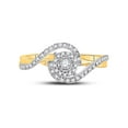 thumbnail image 2 of Diamond Princess 10kt Yellow Gold Round Diamond Solitaire Swirl Bridal Wedding Engagement Ring 1/5 Cttw, 2 of 4