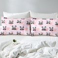 thumbnail image 5 of Cartoon Panda Bed Sheets Set,Twin Cute Zoo Animal Sheet Set for Kids Boys Girls,Pink Live Heart Sheets,Lovely Panda Flat Fitted Sheet with 1 Pillowcase,Deep Pockets, 5 of 6
