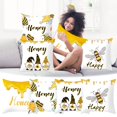 thumbnail image 1 of ¡Gran Oportunidad de Ahorro!, Funda de almohada con estampado de festival de abejas, funda de cojín de lino para sofá, funda de cojín para decoración del hogar, funda de almohada familiar Akmoler, 1 of 8