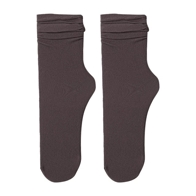 Chaussettes d'Été et d'Automne pour Femmes Fines en Soie Glacée Simples Mi-Mollet