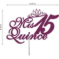 thumbnail image 3 of Mis Quince 15 Quinceanera Glitter Cake Topper, Fifteen Birthday Party Decorations Ideas, Sturdy Doubled Sided Glitter, Acrylic Stick (Purple), 3 of 4
