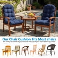 thumbnail image 3 of JIAN YA NA Adirondack Rocking Chair Cushion, High Back Patio Chair Cushions, Water Resistant Outdoor Furniture Seat Pads with Ties (43x19x3 Inch, Navy Blue), 3 of 13