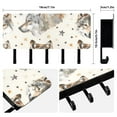 thumbnail image 2 of Wolf Face Stars Key Holder for Wall Mail Holder Organizer with 5 Key Hooks Wall Mount Key Rack with Shelf, 2 of 6