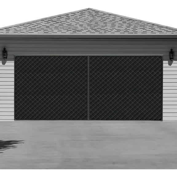 Garage Door Screen for Winter，Garage Door Insulation Kit，Magnetic Thermal Insulated Door Curtain for Garage Door, Garage Insulated Door Curtain ， Weatherproof, Windproof, Soundproof(8 * 7Ft)