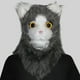 thumbnail image 1 of Divertida máscara de gato con boca abierta para fiesta de disfraces, con boca abierta y animales., 1 of 3