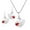 Red, variant on AeraVida Majestic Swan Red Coral Sterling Silver Necklace Earrings Set