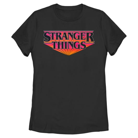 Netflix Women's Stranger Things Vintage Orange Shadow Classic Logo T Shirt