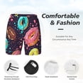 thumbnail image 3 of Naloa Donuts1 Print Men Swim Trunks with Compression Liner ,Board Shorts,Men's Swim Shorts with Drawstring and Elastic Waistband-Large, 3 of 6