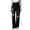 Black, variant on Women's High Rise Ripped Raw Hem Wide Leg Jeans Distressed Denim Pants Casual Loose Fit Straight Leg Jeans with Pockets Fashion Streetwear Y2K Denim Trousers Daily Wear 2XS-L