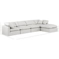 thumbnail image 3 of Meridian Furniture Indulge 129" Cream Vegan Leather L-Shaped Modular Sectional, 3 of 9