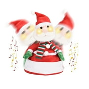 ADVEN Christmas Santa Hat for Adults Kids Glowing Singing Dancing Plush Christmas Hat for Christmas New Year Holiday Party Supplies